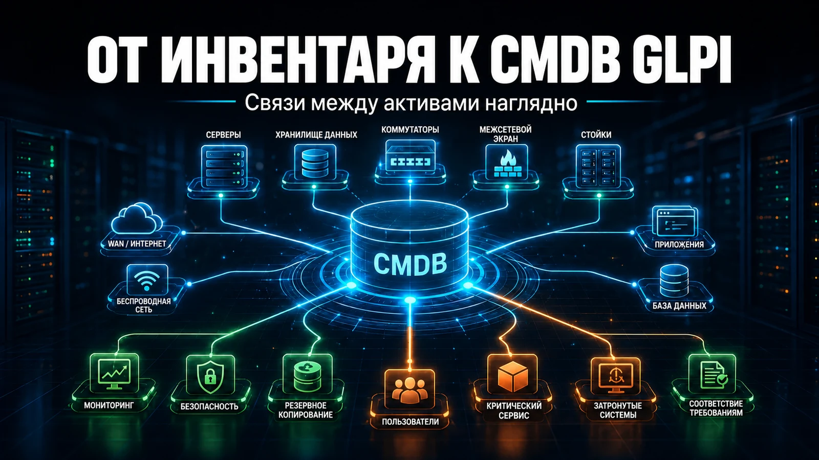 От инвентаризации к CMDB в GLPI: связи между активами