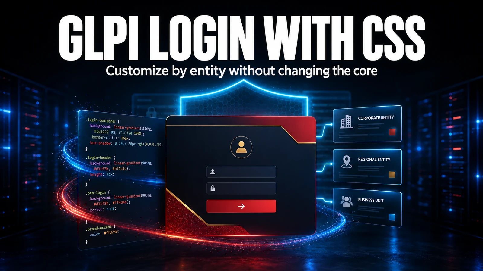 How to configure the GLPI login screen with per-entity CSS