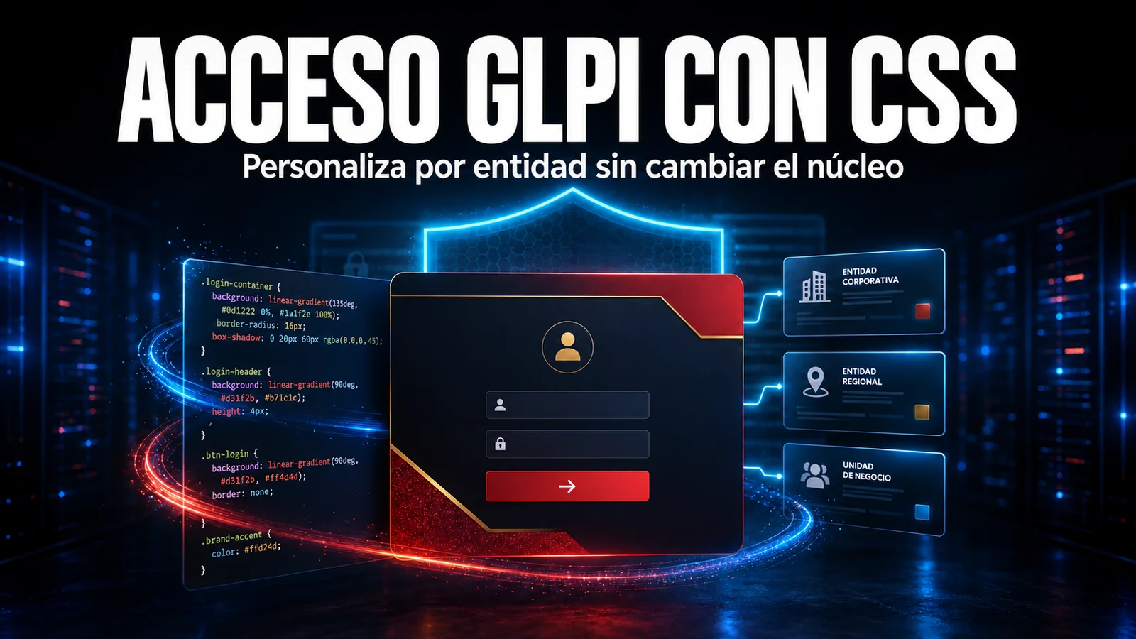Cómo configurar la pantalla de login de GLPI con CSS por entidad