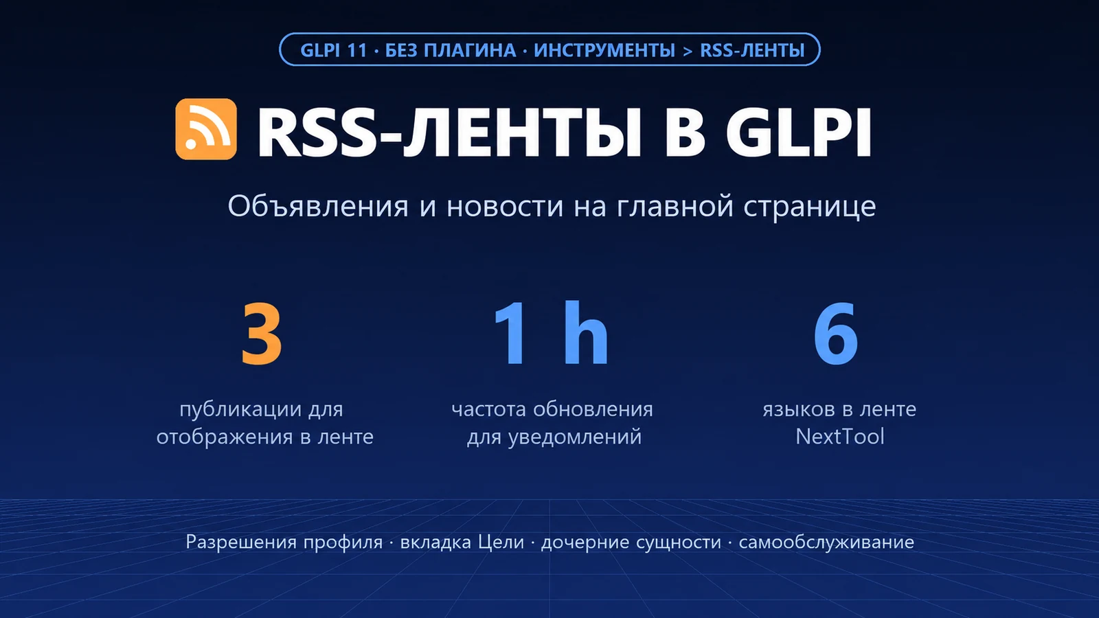 RSS-ленты в GLPI: объявления и новости на главной странице и настройка доступа, о которой почти все забывают