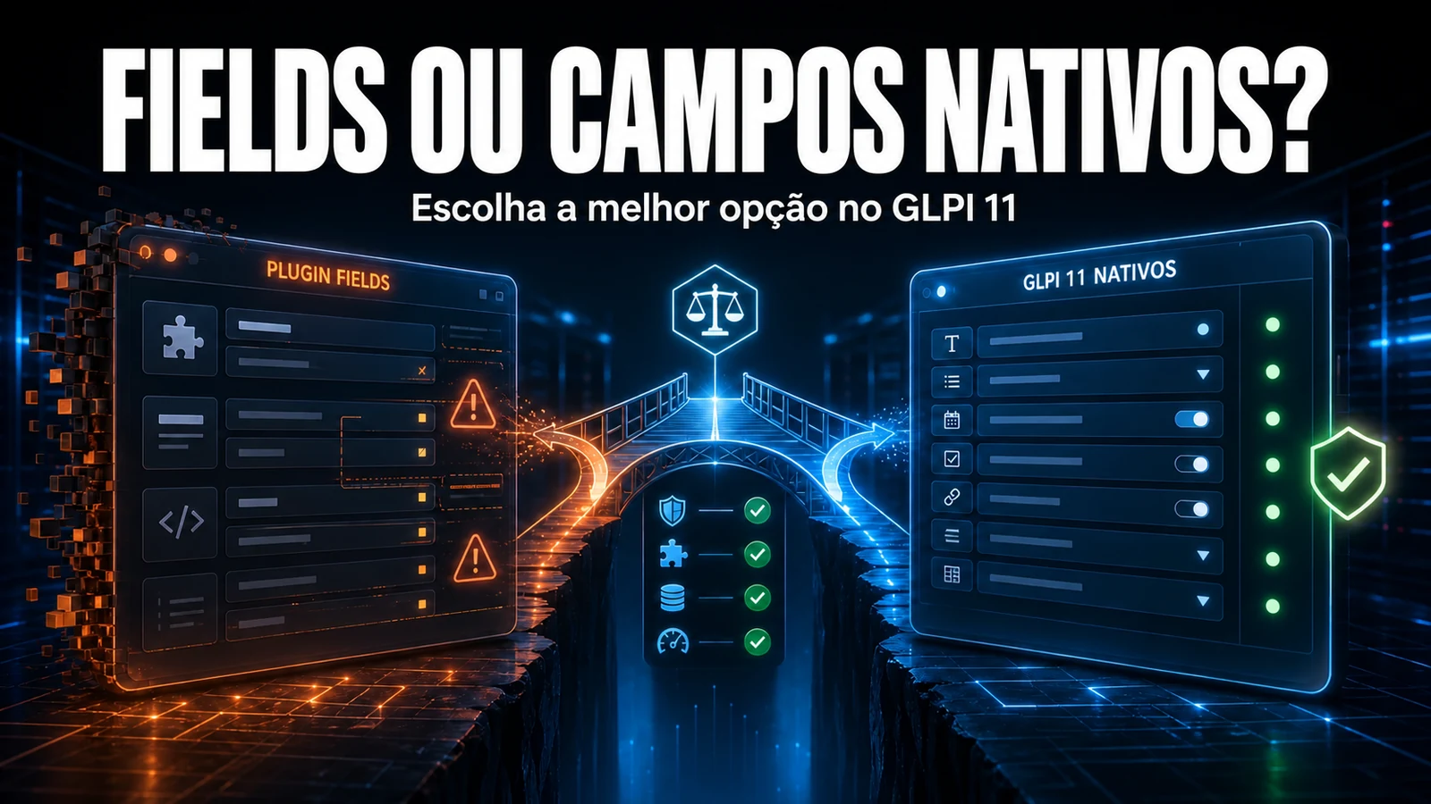 Plugin Fields vs campos personalizados nativos no GLPI 11