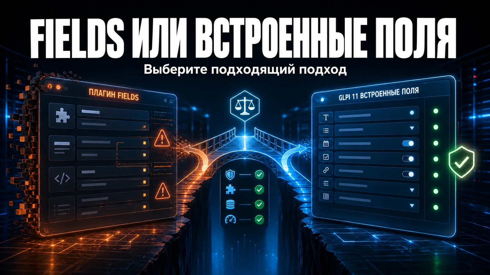 Плагин Fields или встроенные поля GLPI 11