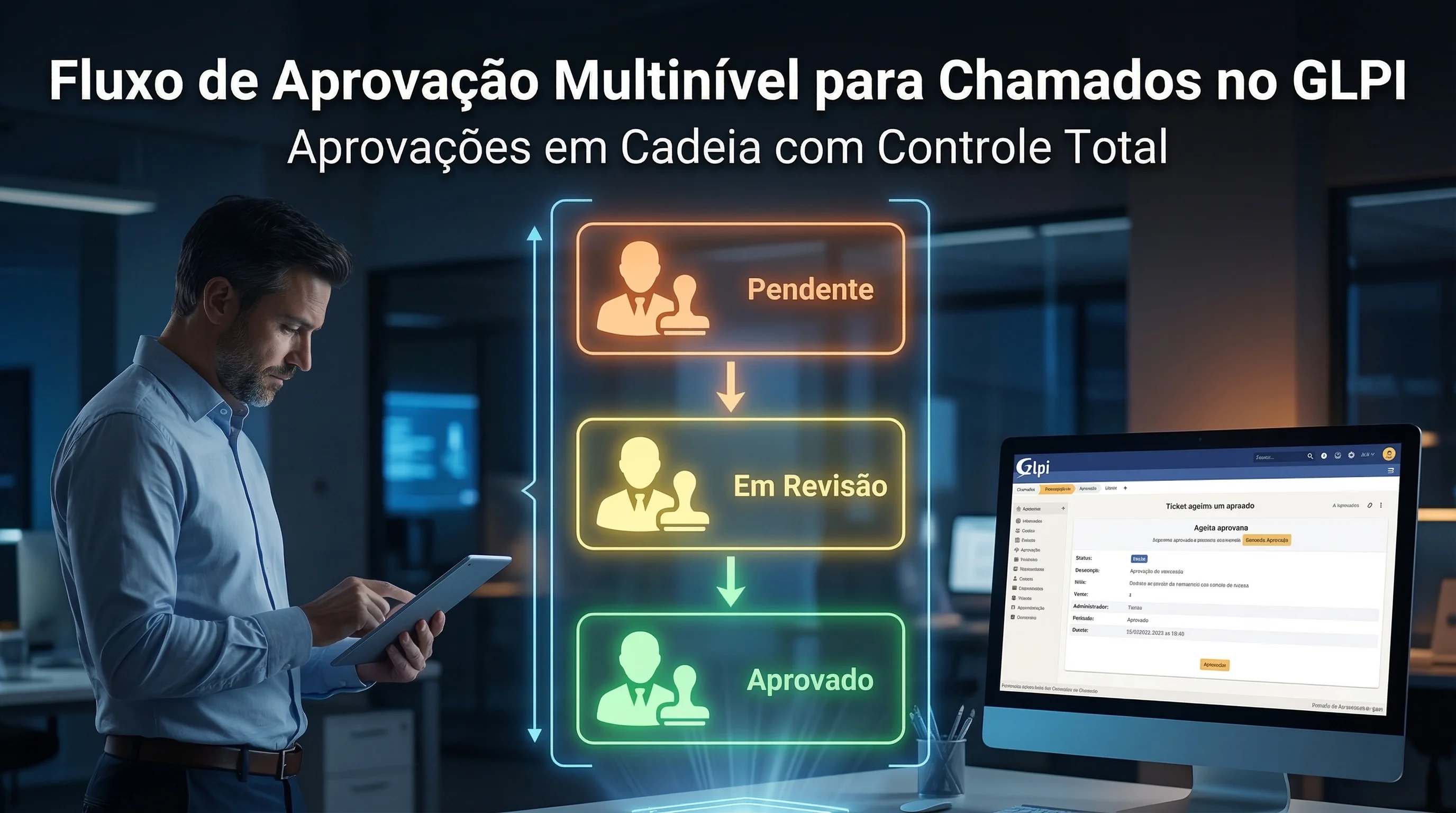 Fluxo de aprovação multinível para chamados no GLPI