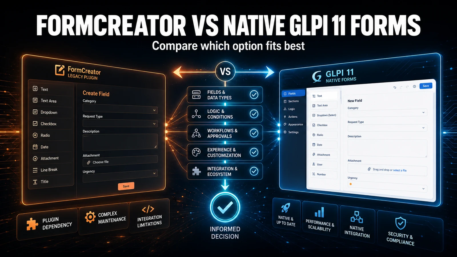 FormCreator vs Native GLPI 11 Forms: When to Use Each