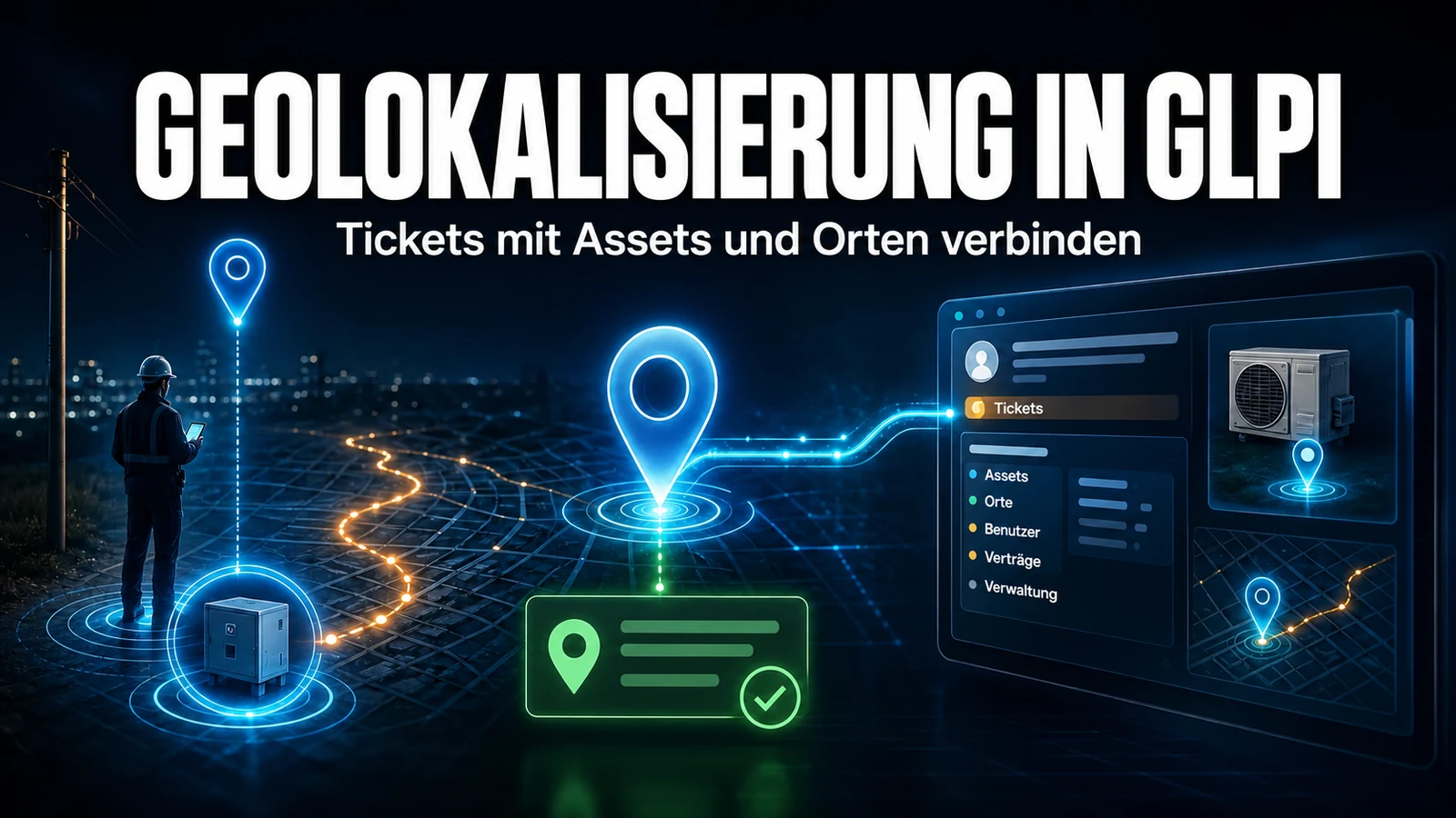 Geolokalisierung von Assets und Tickets im GLPI
