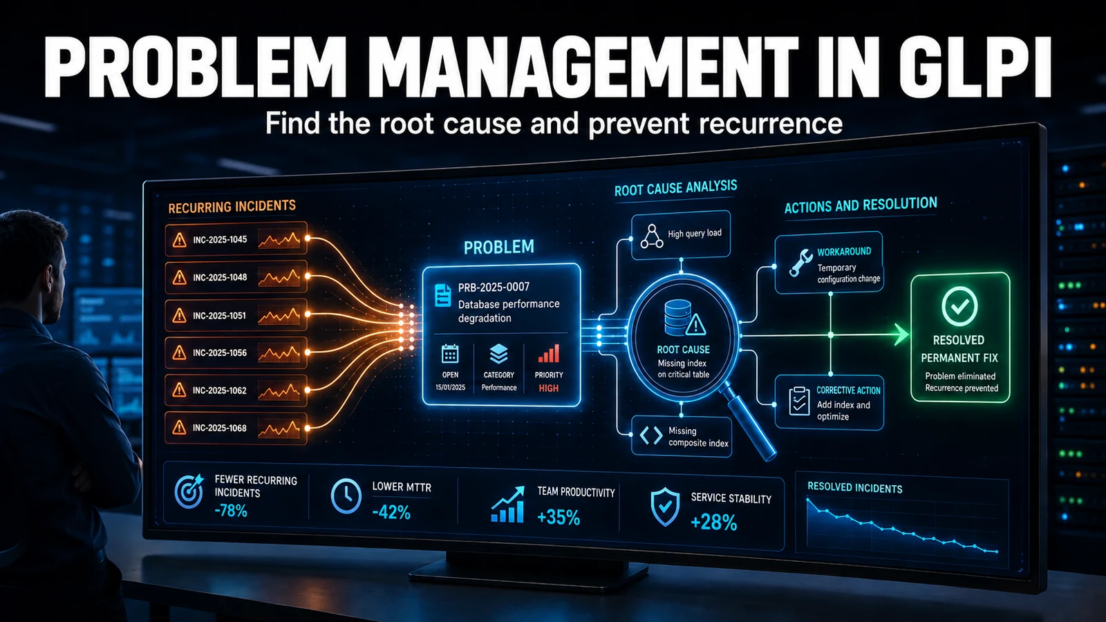 Problem Management in GLPI: Incident vs Problem in Practice