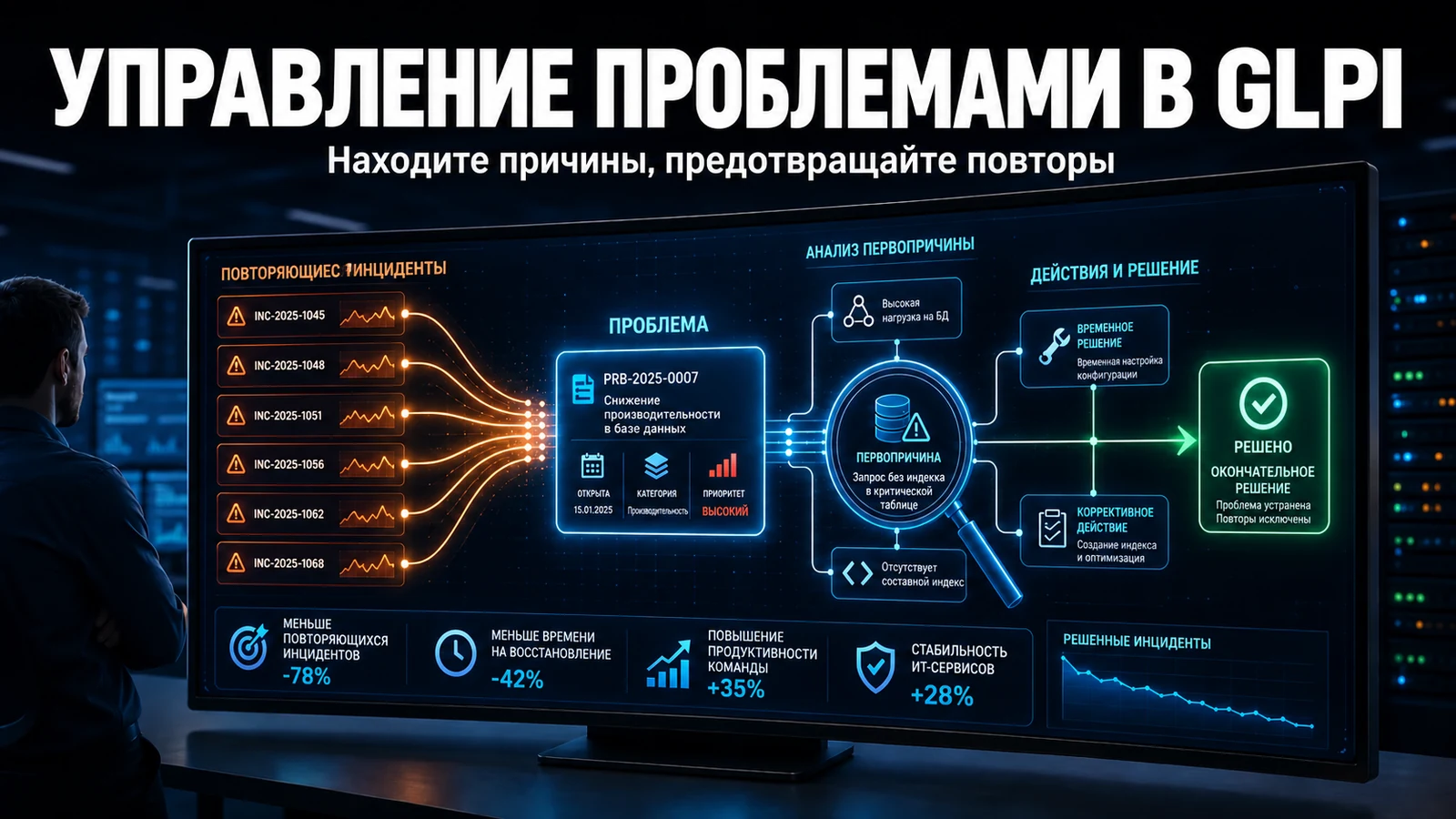 Управление проблемами в GLPI: инцидент и проблема на практике
