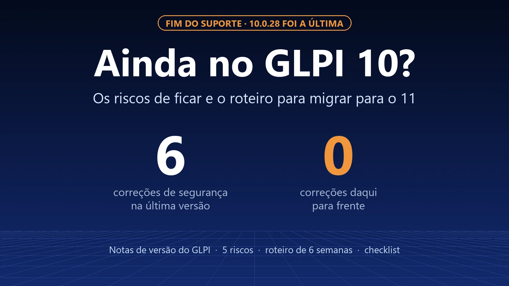Ainda no GLPI 10? Os riscos de ficar e o roteiro para migrar para o 11