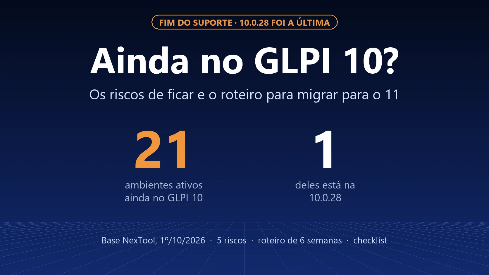 Ainda no GLPI 10? Os riscos de ficar e o roteiro para migrar para o 11