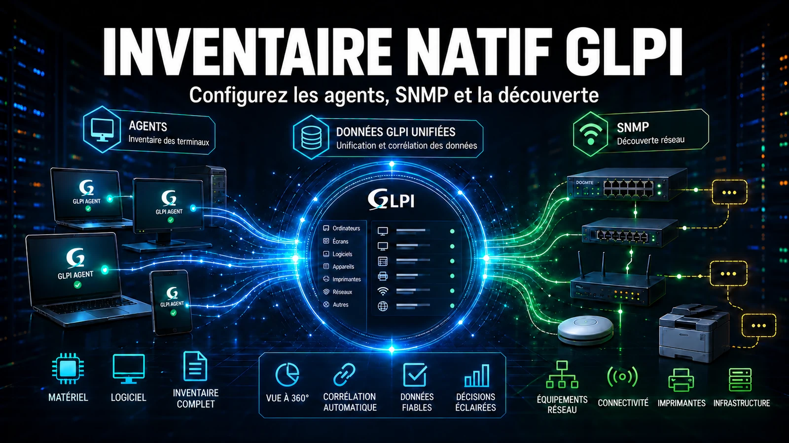 Inventaire natif GLPI : guide complet de configuration