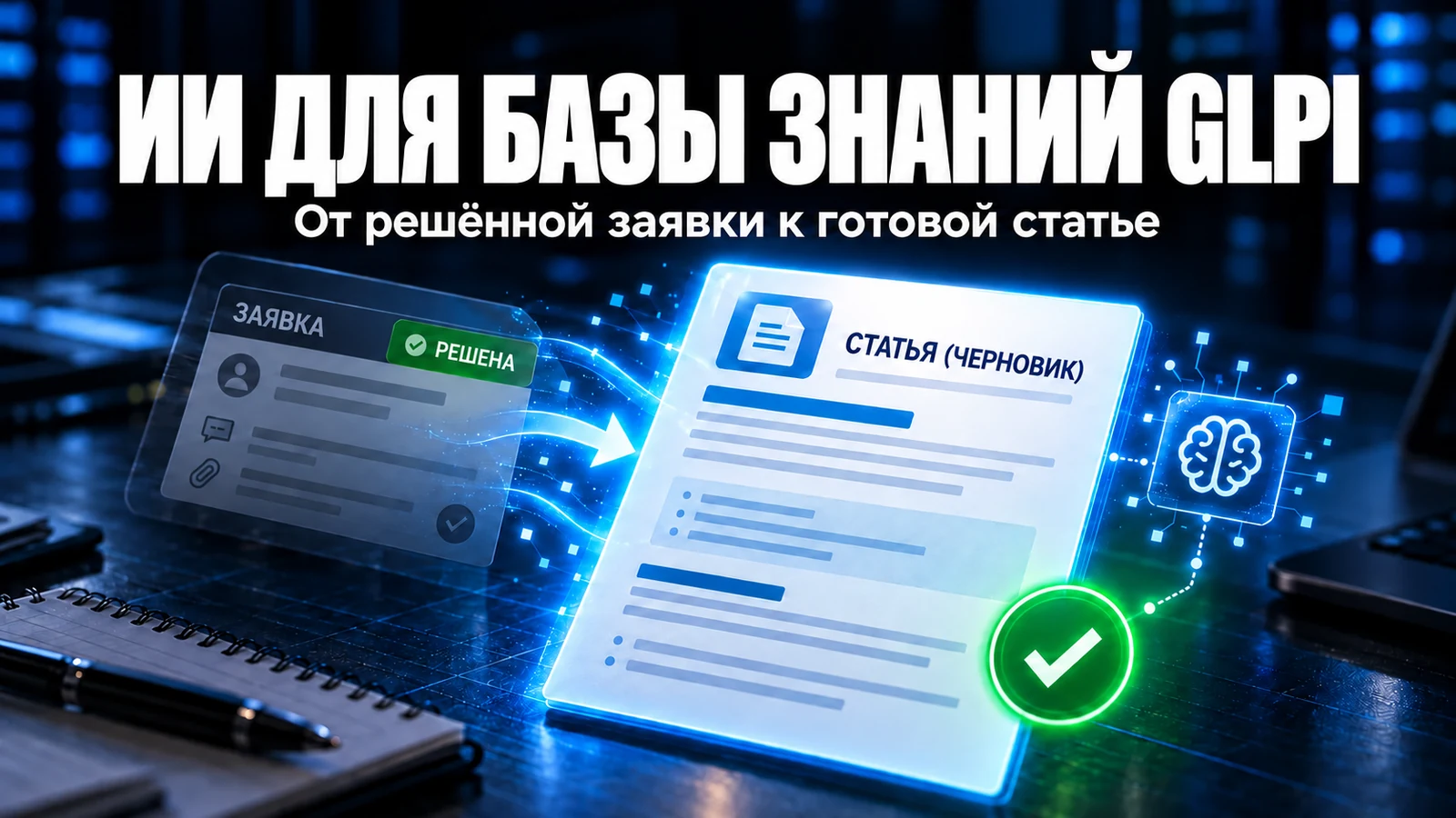 ИИ в базе знаний GLPI: от решённой заявки к готовой статье
