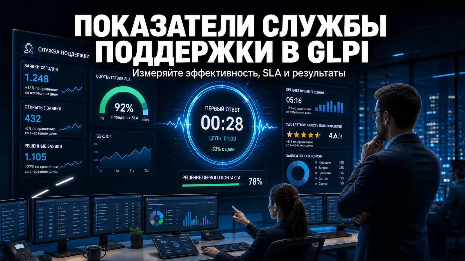 KPI и показатели службы поддержки (Service Desk) в GLPI