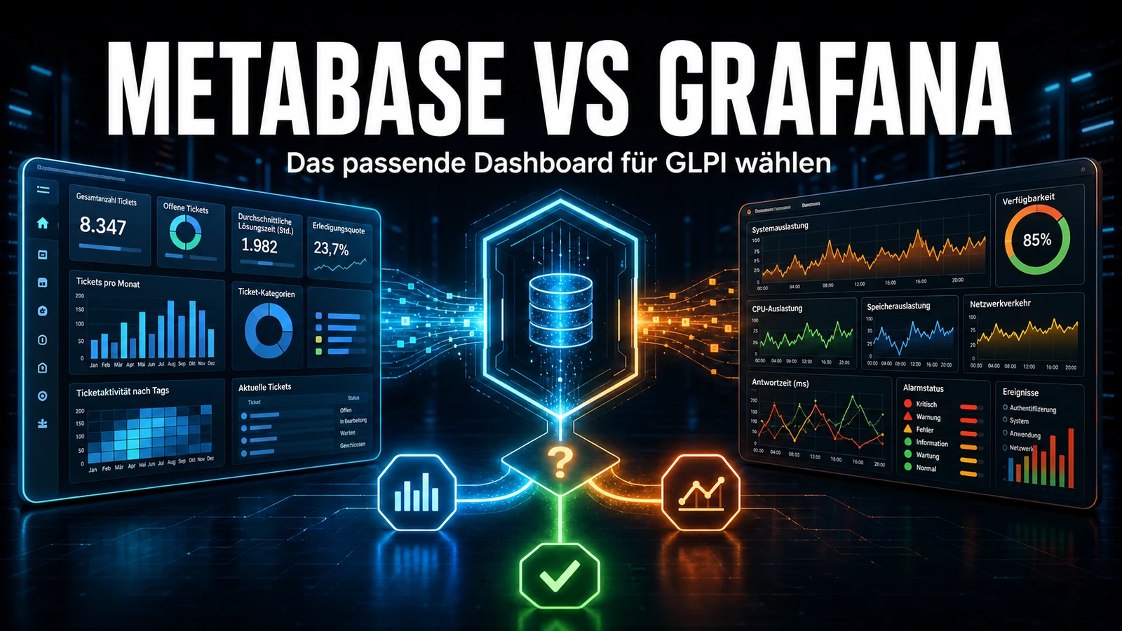 Metabase vs. Grafana für GLPI-Dashboards: Welches Tool passt?