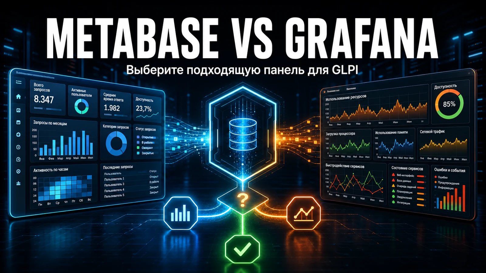 Metabase или Grafana для дашбордов GLPI: что выбрать?
