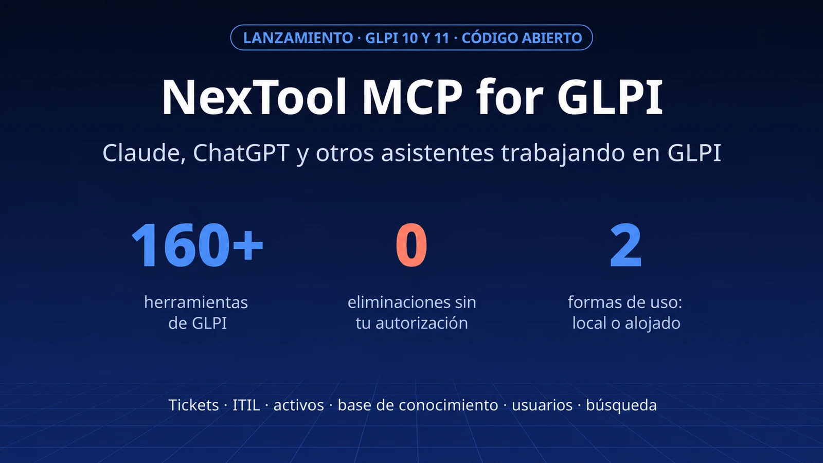 NexTool MCP for GLPI: conecte Claude y ChatGPT a su GLPI