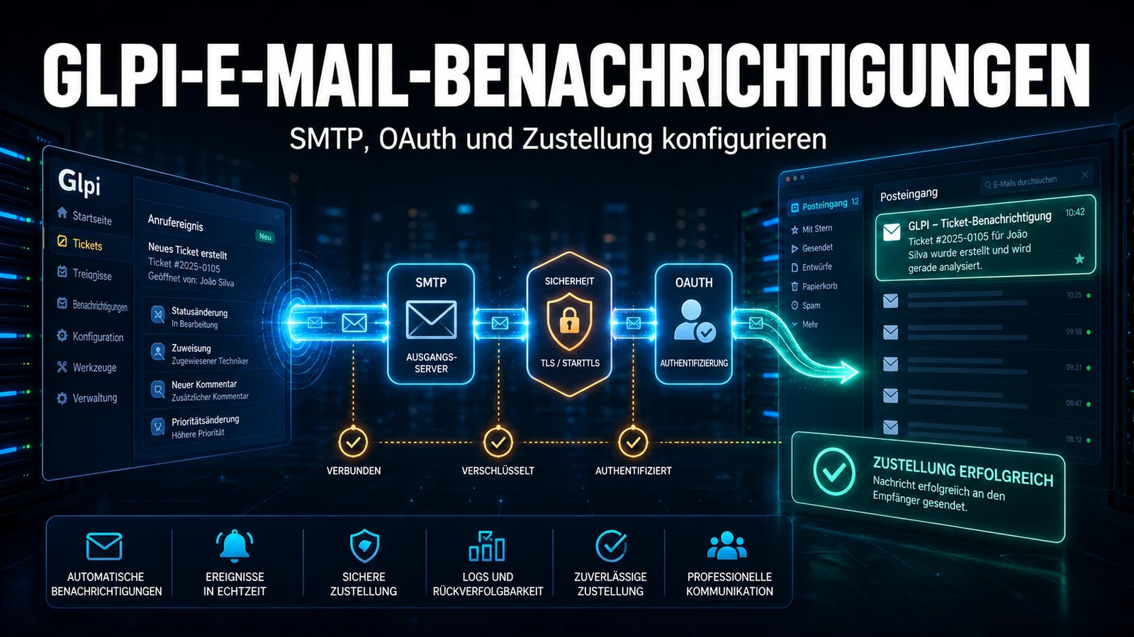 E-Mail-Benachrichtigungen in GLPI: vollständige Konfigurationsanleitung