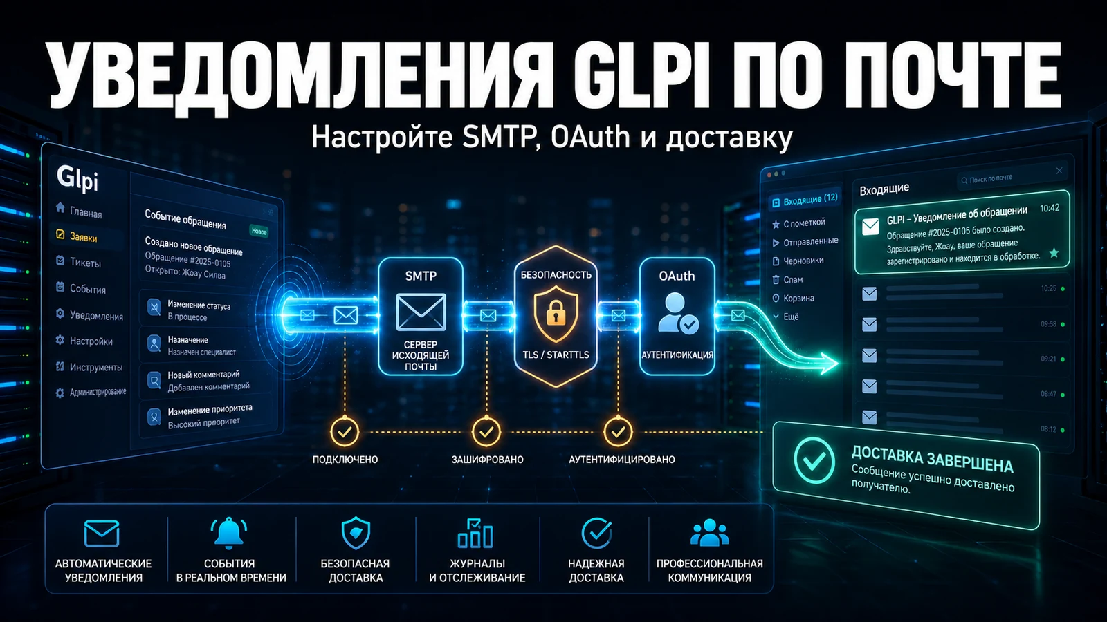 Почтовые уведомления в GLPI: полное руководство по настройке