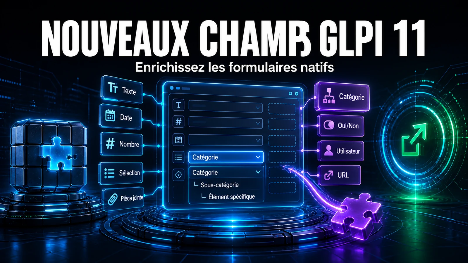 De nouveaux types de champs dans les formulaires natifs de GLPI 11