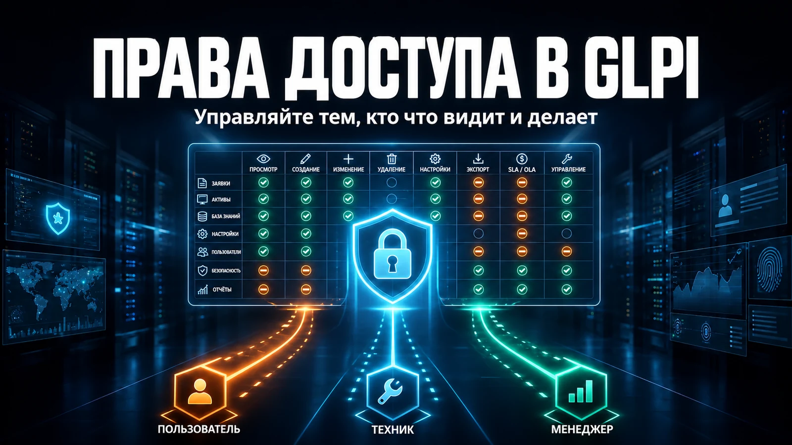 Профили и права в GLPI: управление доступом на практике