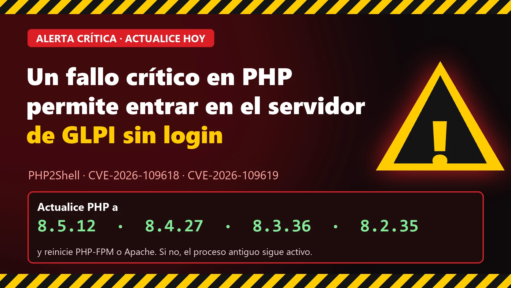 PHP2Shell: un fallo crítico en PHP expone GLPI. Guía completa para verificar, corregir e investigar