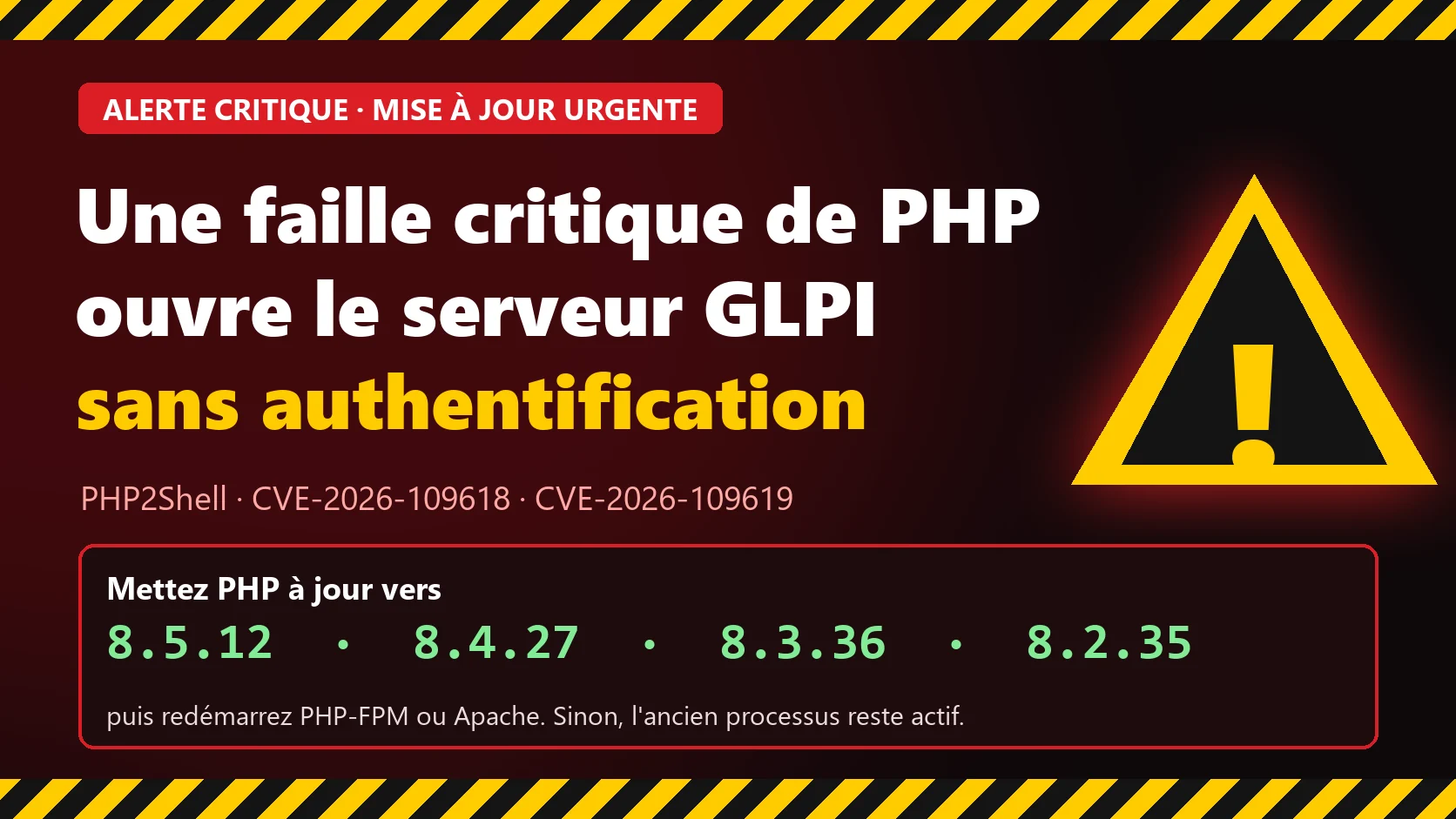 PHP2Shell : une faille critique de PHP expose GLPI. Guide complet pour vérifier, corriger et enquêter