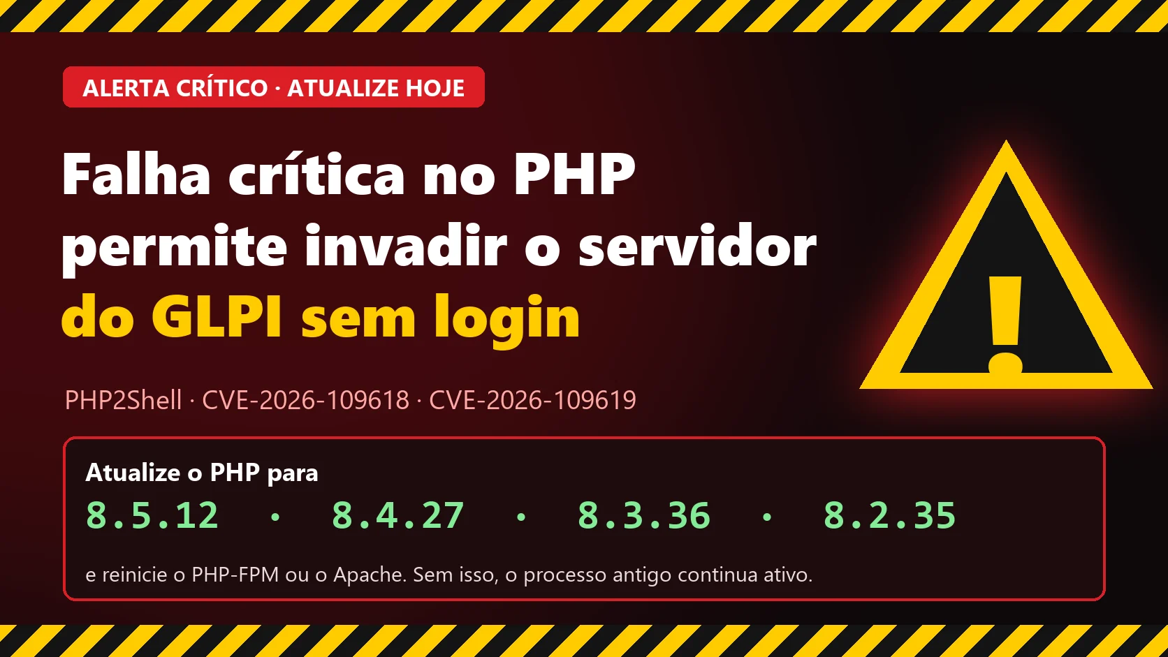 PHP2Shell: falha crítica no PHP expõe o GLPI. Guia completo para verificar, corrigir e investigar
