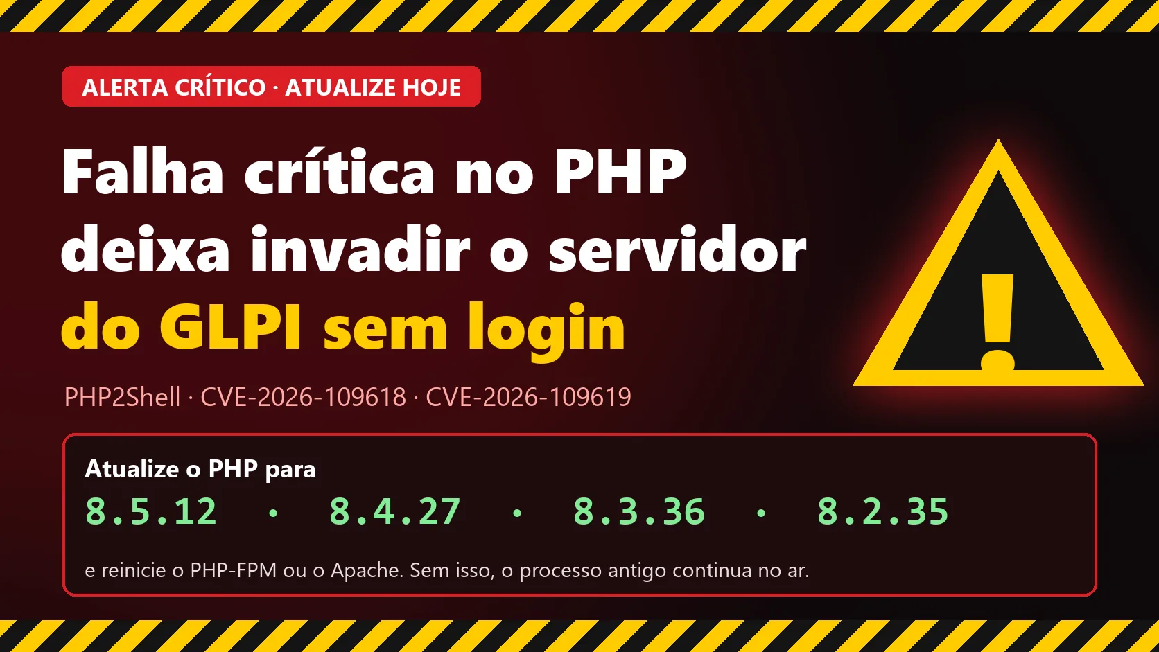 PHP2Shell: falha crítica no PHP expõe o GLPI. Guia completo para verificar, corrigir e investigar