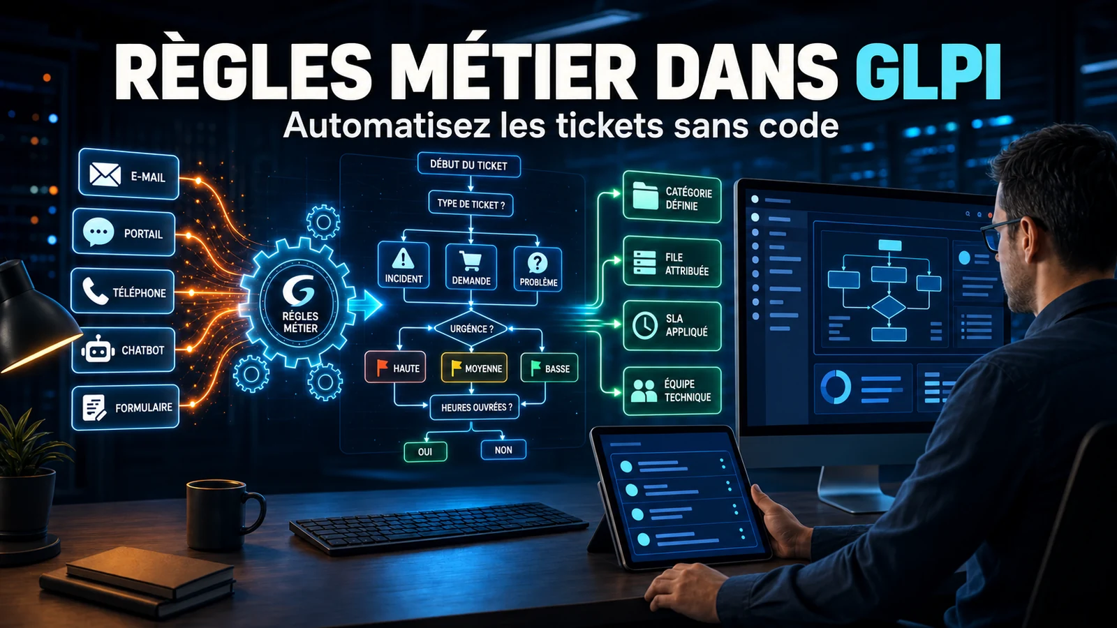 Règles métier dans GLPI : automatisation sans code