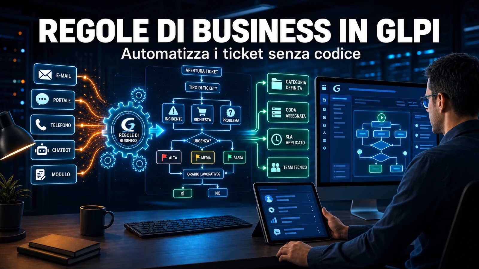 Regole di business in GLPI: automazione senza codice