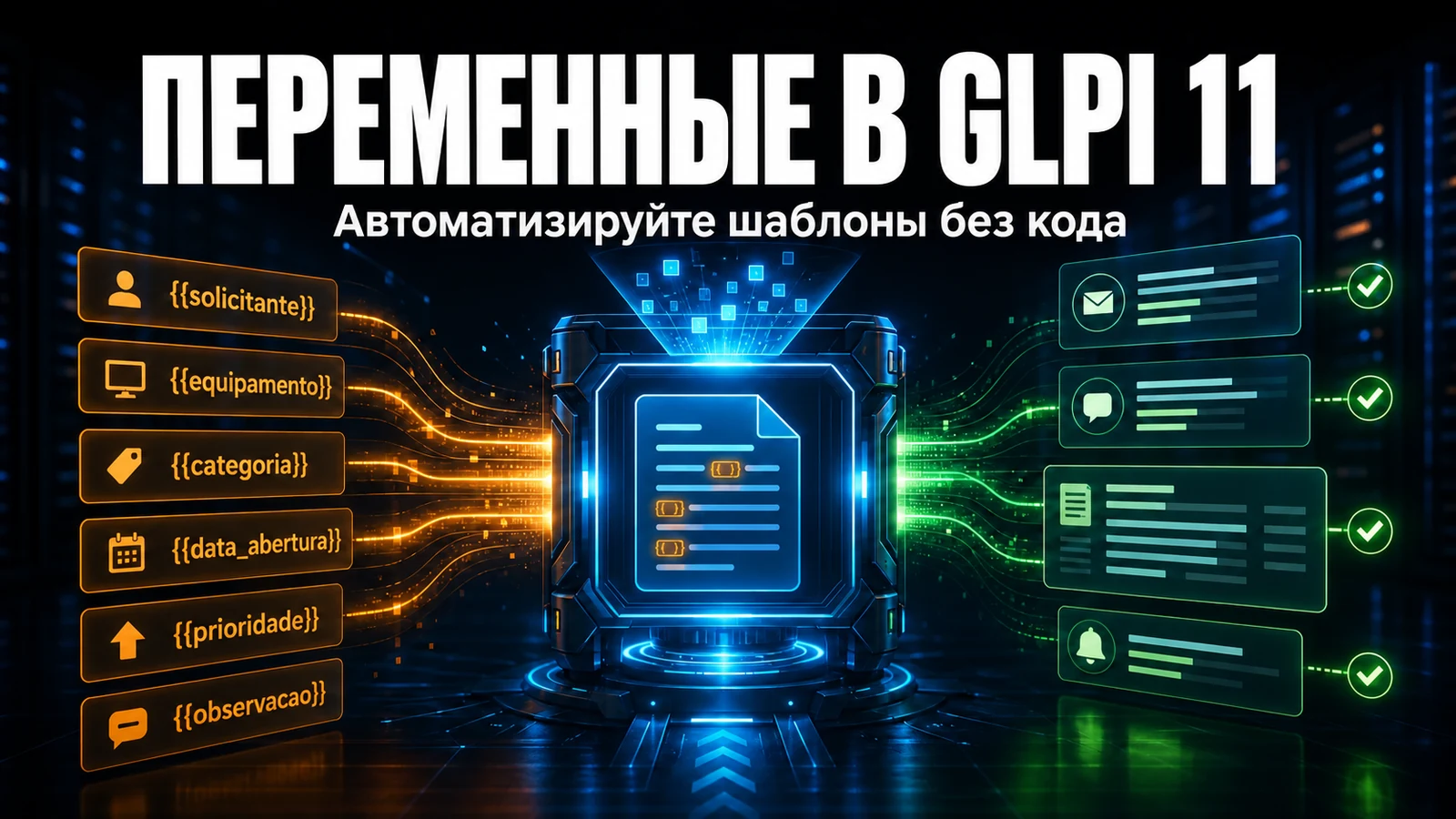 Переменные автоматизации и шаблоны в GLPI 11
