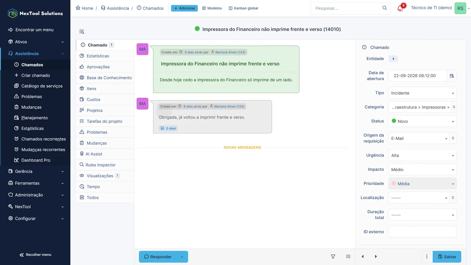 Risposta del richiedente via e-mail aggiunta come follow-up al ticket esistente, invece di aprire un nuovo ticket